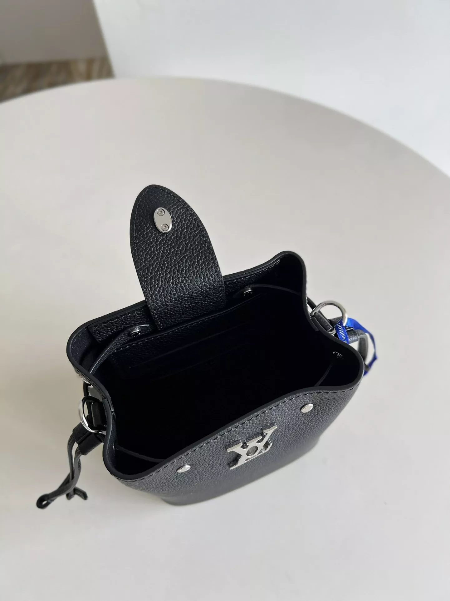 LV Calfskin Nano Lockme Bucket Black