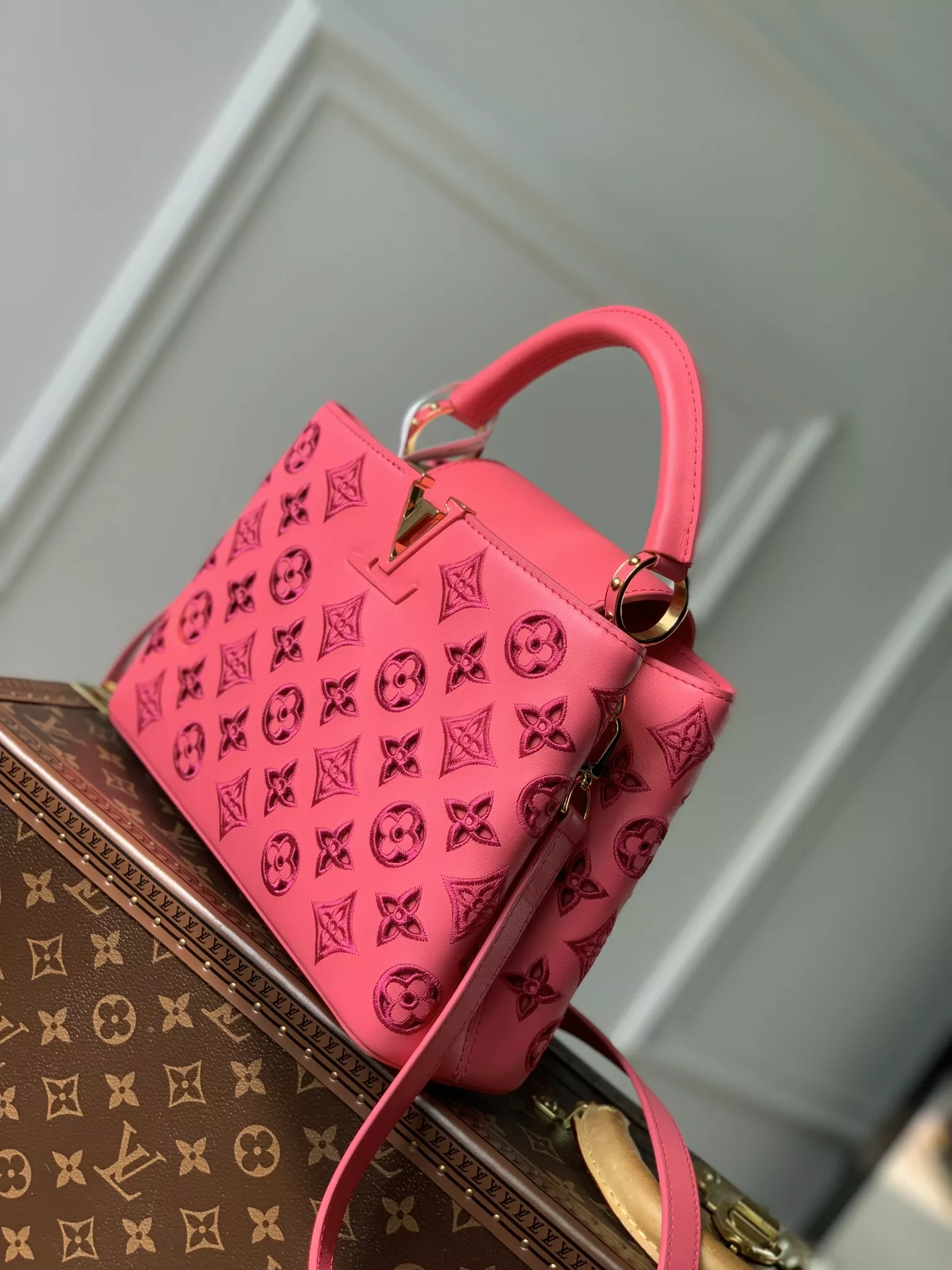 LV Broderie Anglaise Capucines BB Pink
