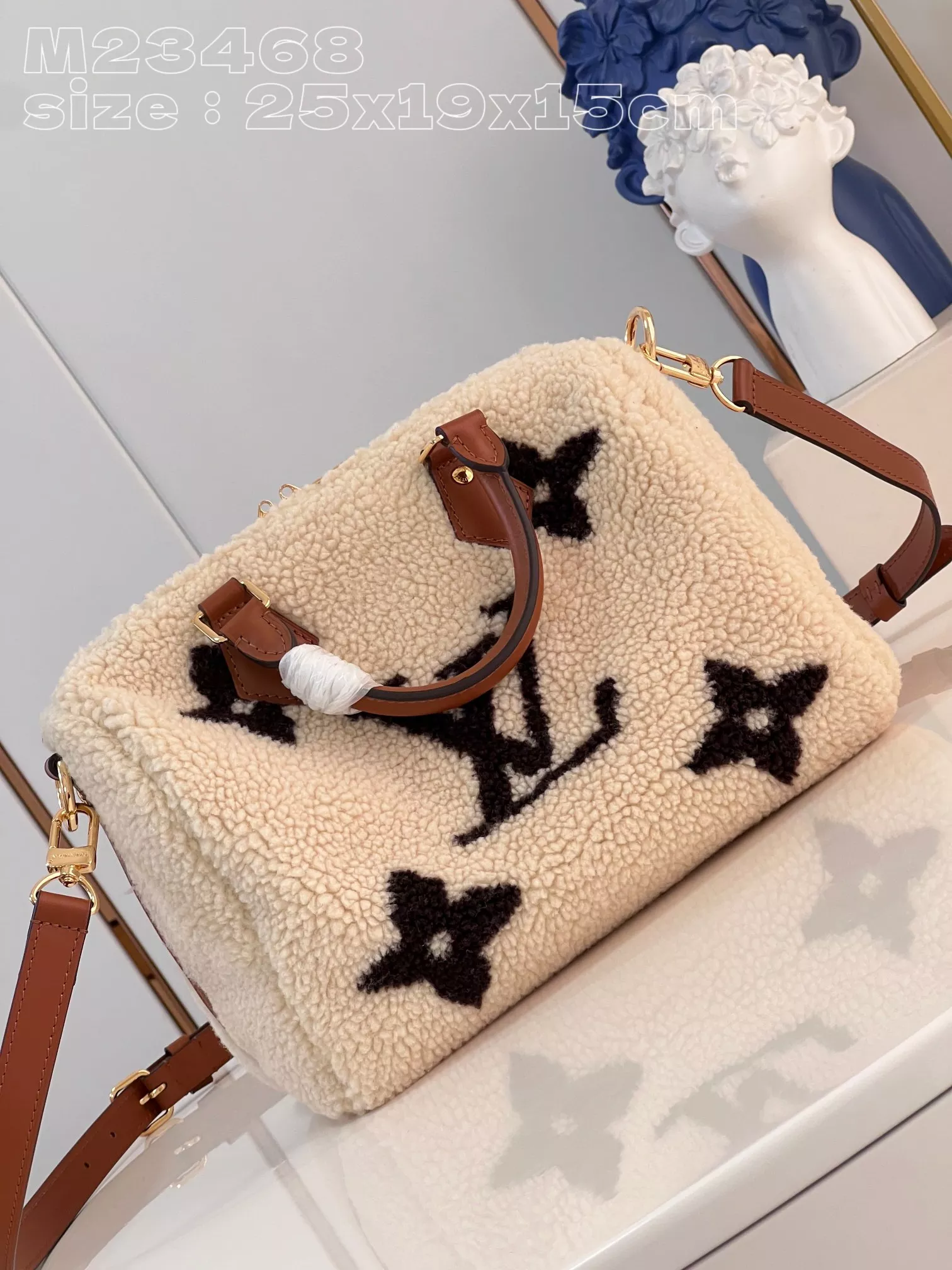 LV Ski Speedy Bandoulière 25 Cream/Brown