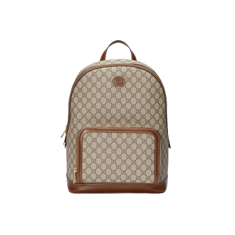 Backpack with Interlocking G in beige and ebony Supreme - GB248
