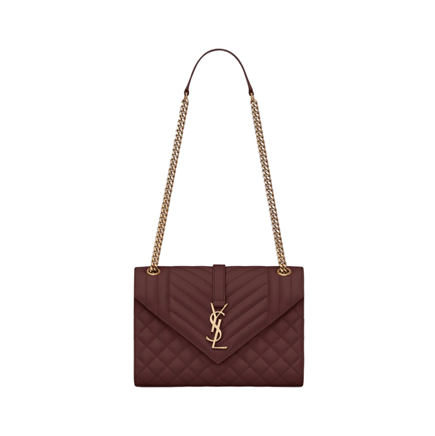 Envelope Medium in Quilted Grain de Poudre Embossed Leather Bag - YB027