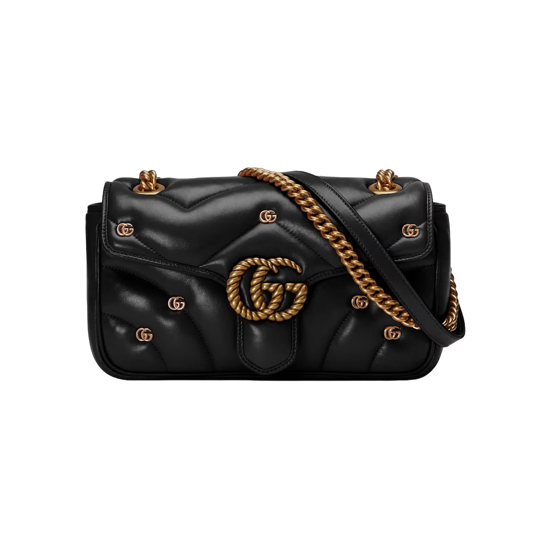 GG Marmont Small Shoulder Bag In Black Leather  – GB215