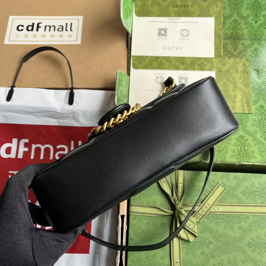 GG Marmont Small Shoulder Bag In Black Leather – GB215