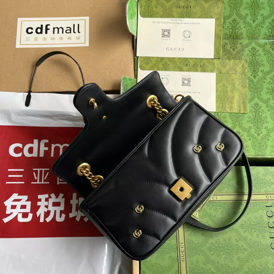 GG Marmont Small Shoulder Bag In Black Leather – GB215