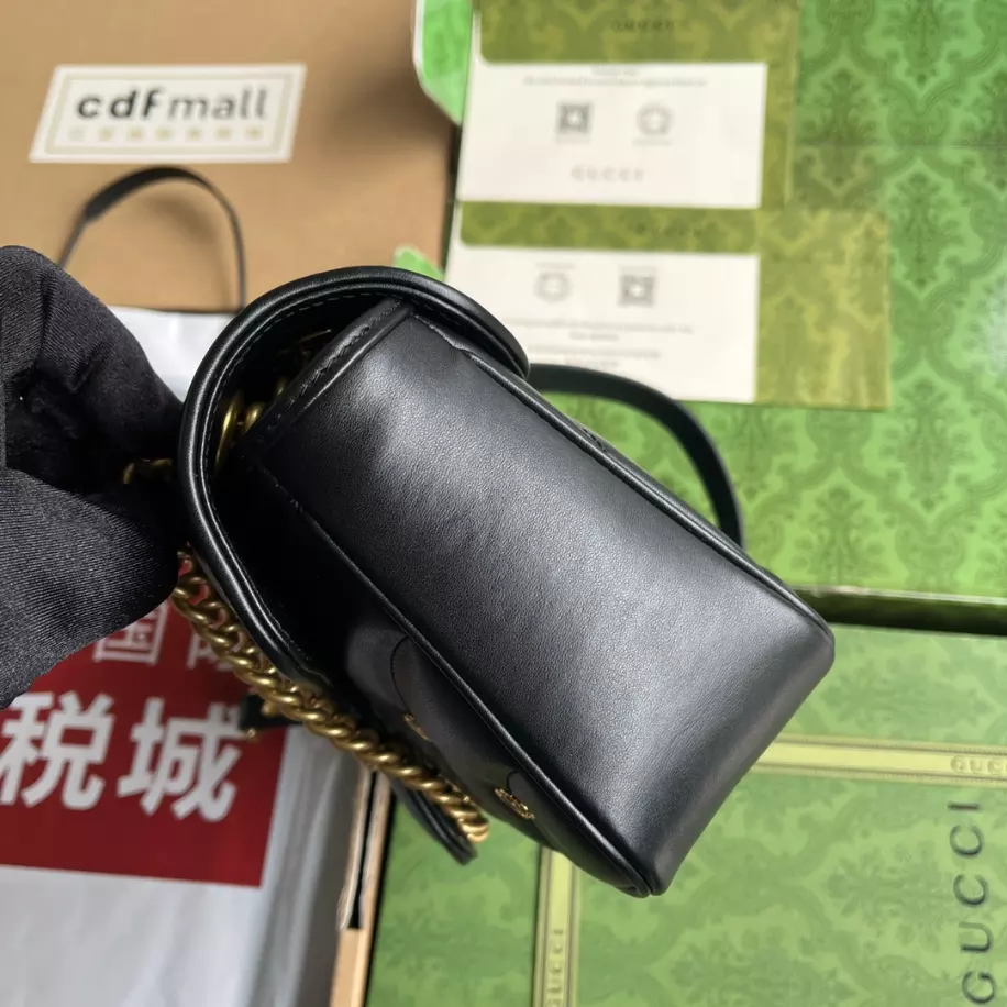 GG Marmont Small Shoulder Bag In Black Leather – GB215