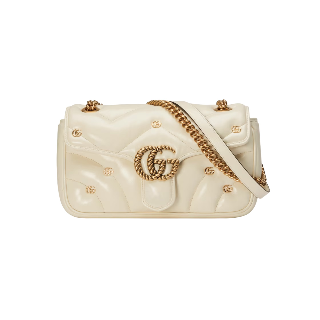 GG Marmont Small Shoulder Bag In White Leather – GB214
