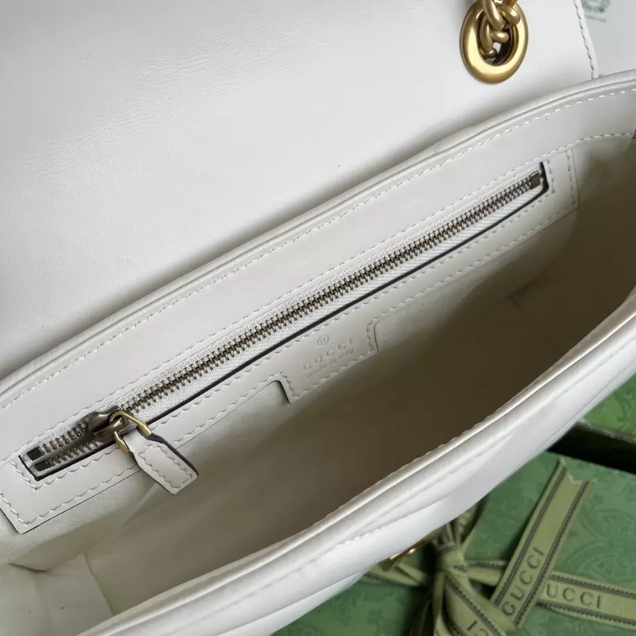 GG Marmont Small Shoulder Bag In White Leather – GB214