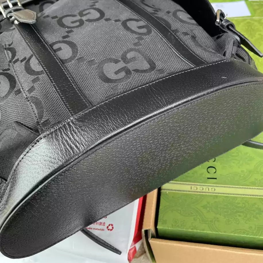 Jumbo GG Backpack in Black GG Canvas - GB246