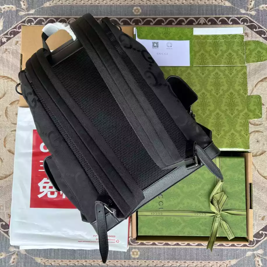 Jumbo GG Backpack in Black GG Canvas - GB246
