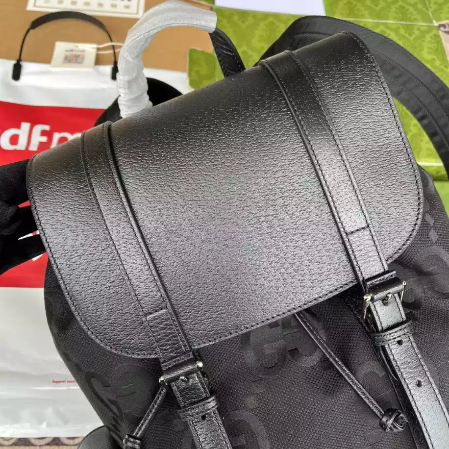 Jumbo GG Backpack in Black GG Canvas - GB246