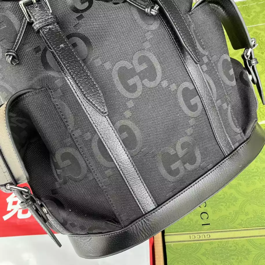 Jumbo GG Backpack in Black GG Canvas - GB246