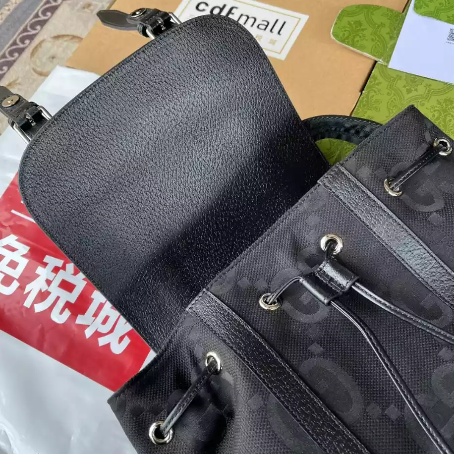 Jumbo GG Backpack in Black GG Canvas - GB246