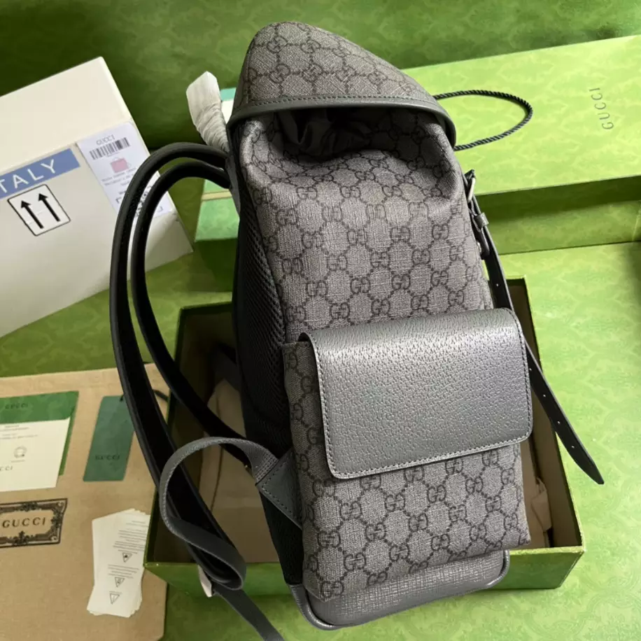 Ophidia GG medium backpack in grey and black Supreme - GB241
