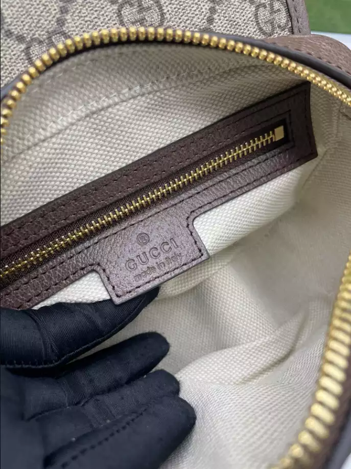 Ophidia GG mini shoulder bag in beige and ebony GG Supreme – GB219