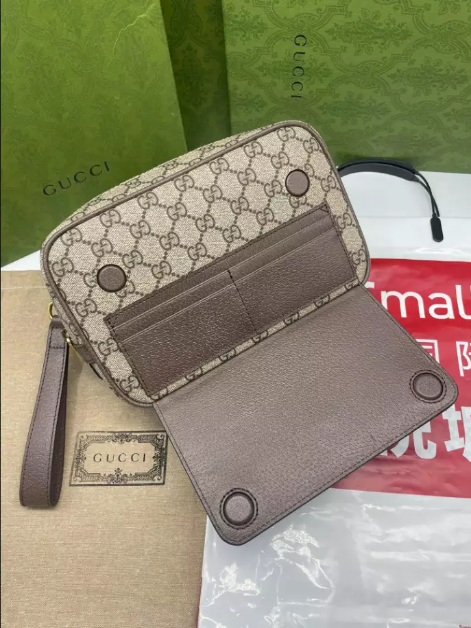Ophidia GG pouch in Beige and ebony GG Supreme – GB220