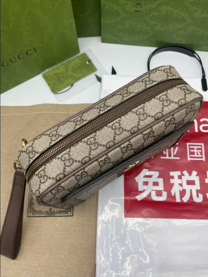 Ophidia GG pouch in Beige and ebony GG Supreme – GB220