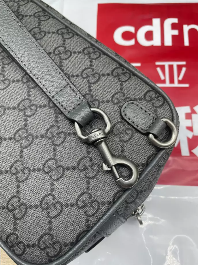 Ophidia GG pouch in grey and black Supreme – GB221