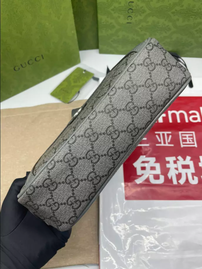 Ophidia GG pouch in grey and black Supreme – GB221