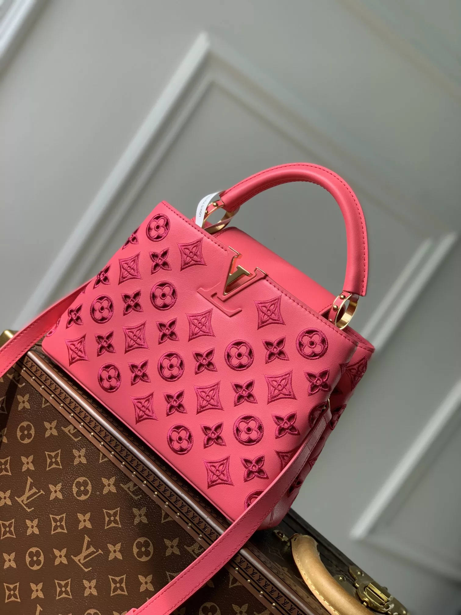 LV Broderie Anglaise Capucines BB Pink