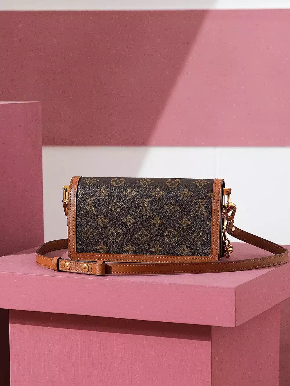 Dauphine East West Monogram Reverse Brown
