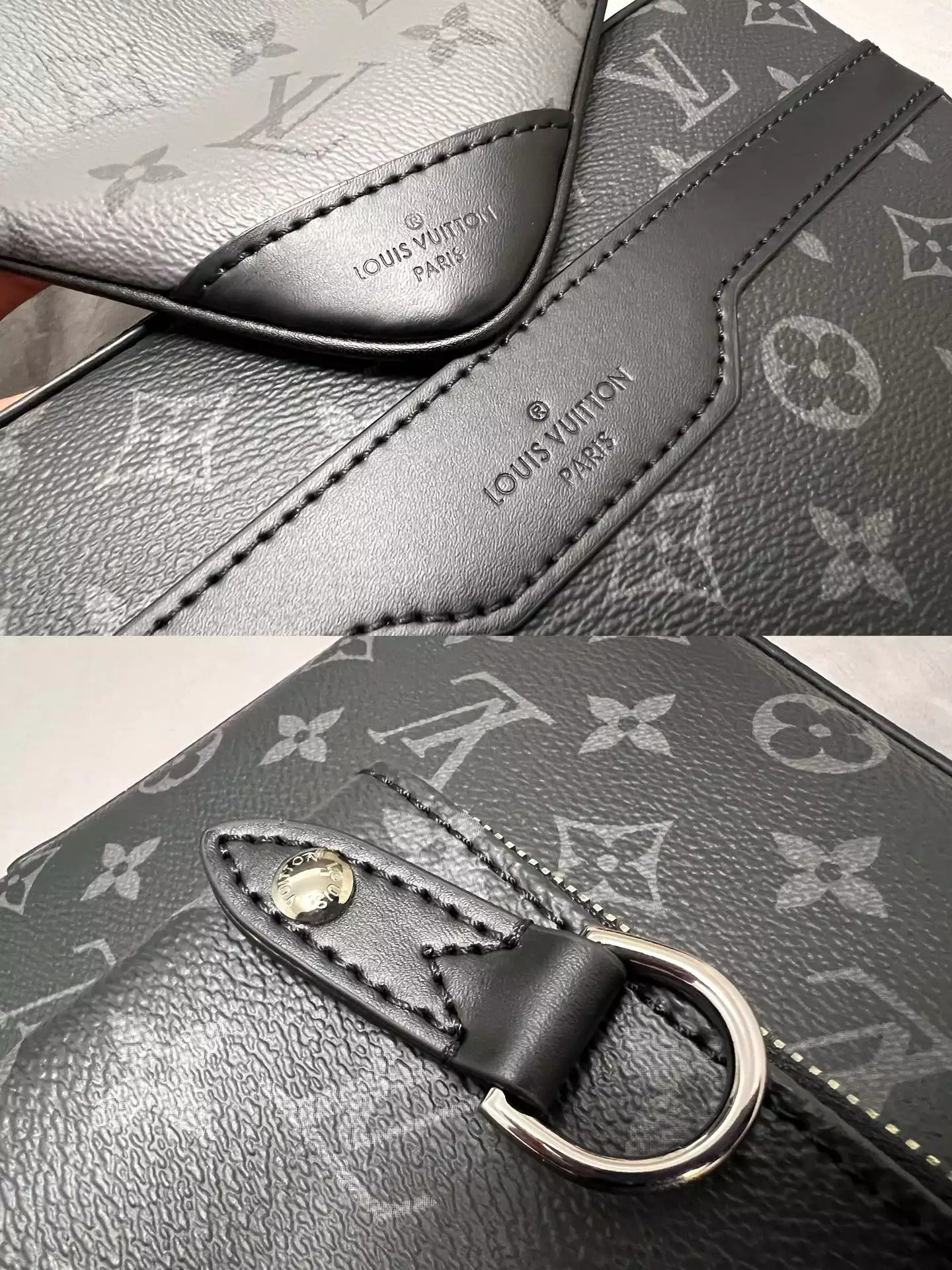 LV Trio Messenger Bag Reverse Monogram Eclipse Canvas Black