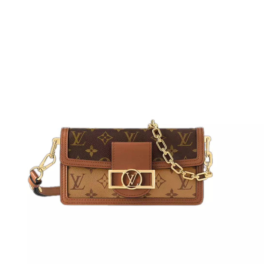 Dauphine East West Monogram Reverse Brown