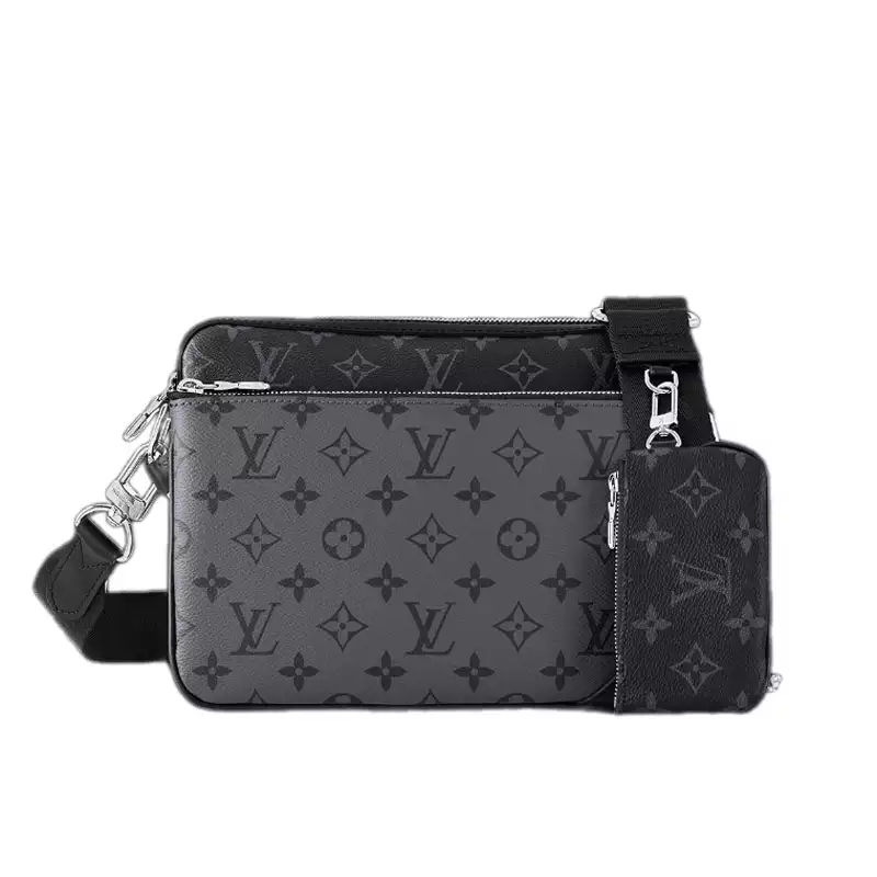 LV Trio Messenger Bag Reverse Monogram Eclipse Canvas Black