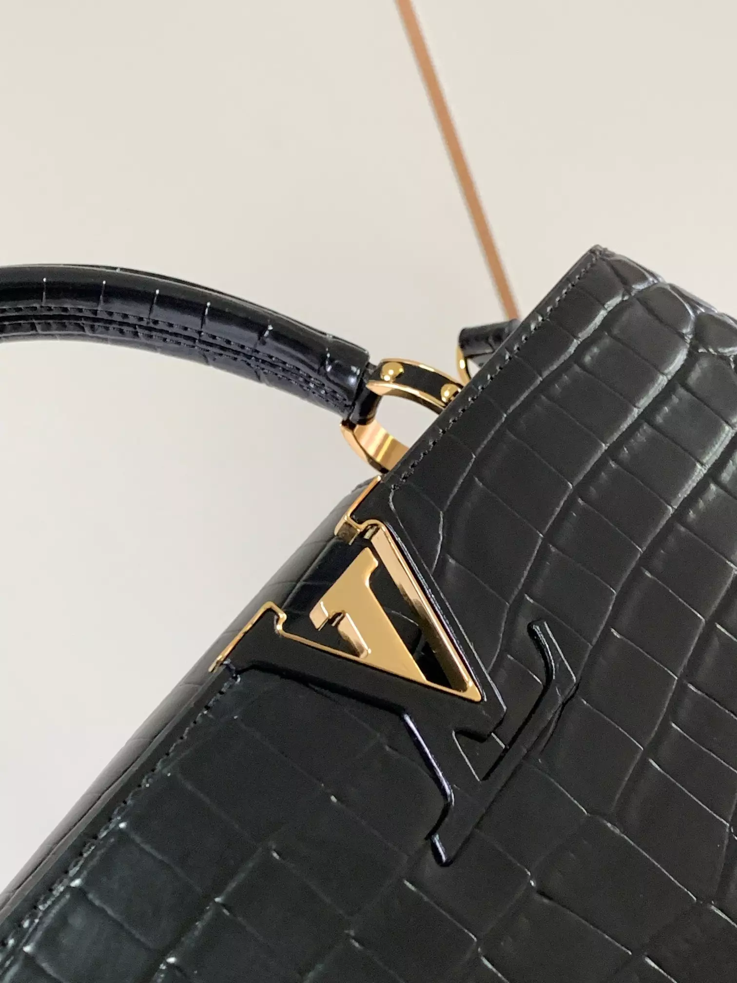 LV Capucines MM Crocodilien Mat in Black