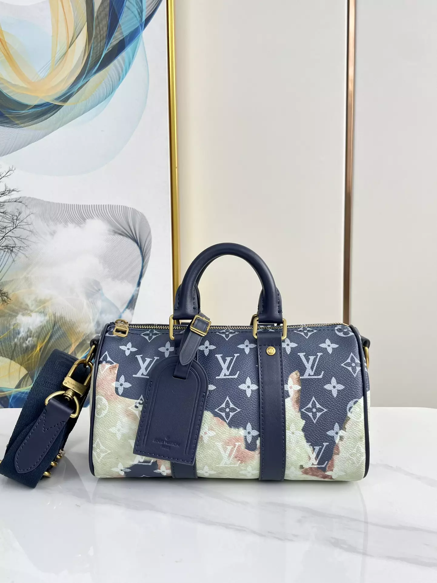 Keepall Bandoulière 25 Monogram Bleach Ink Blue