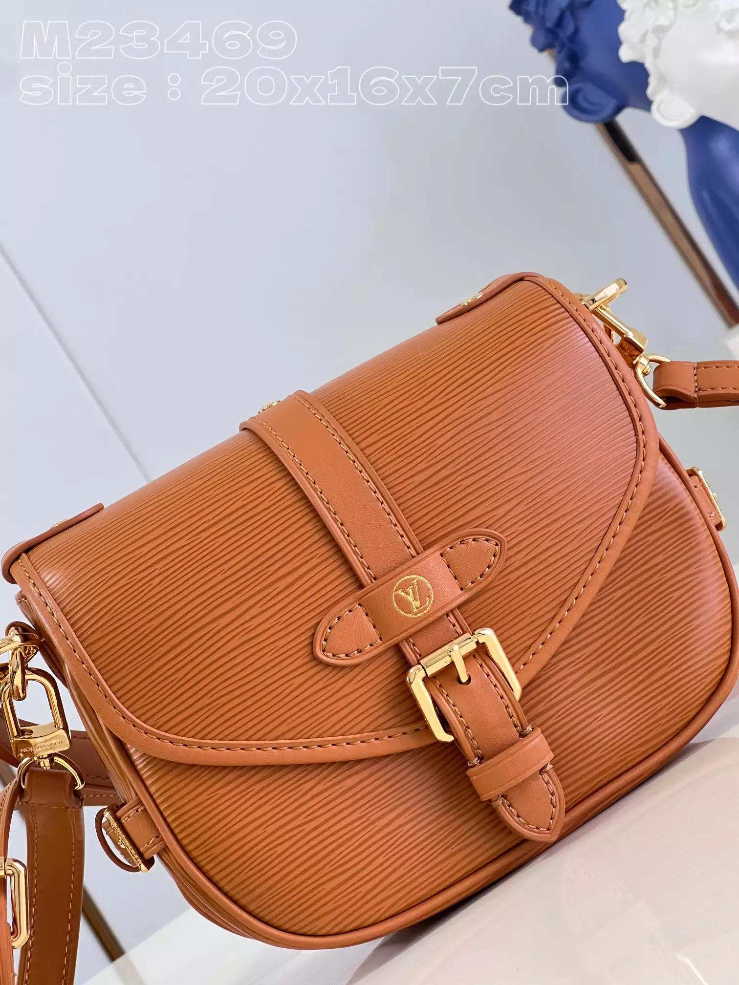 LV Saumur BB Cognac Brown Leather
