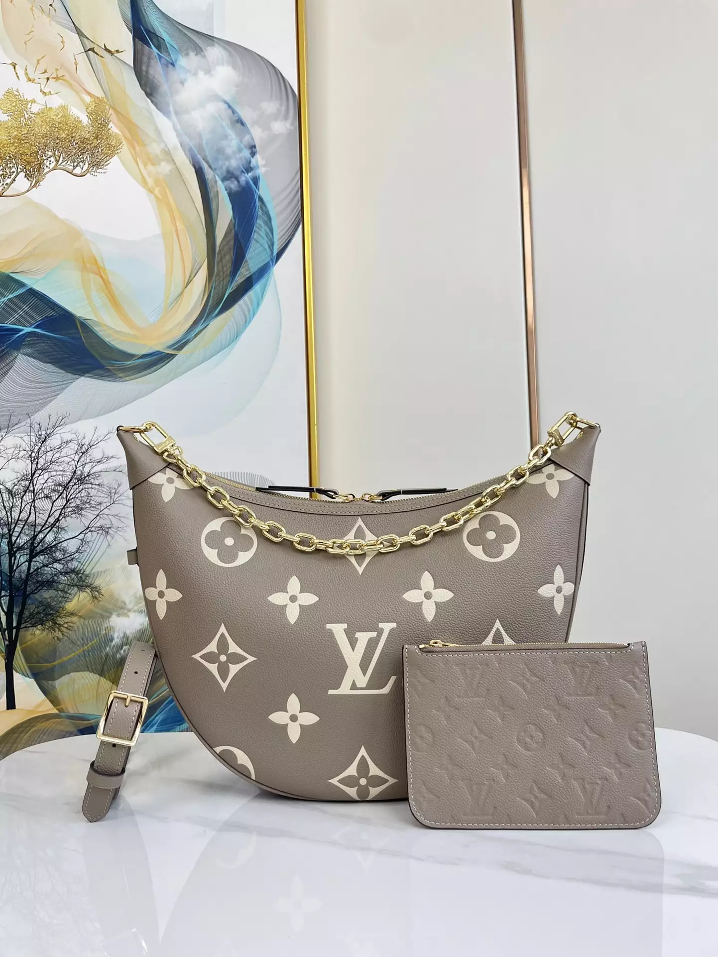 Loop Hobo Bicolor Monogram Empreinte Leather