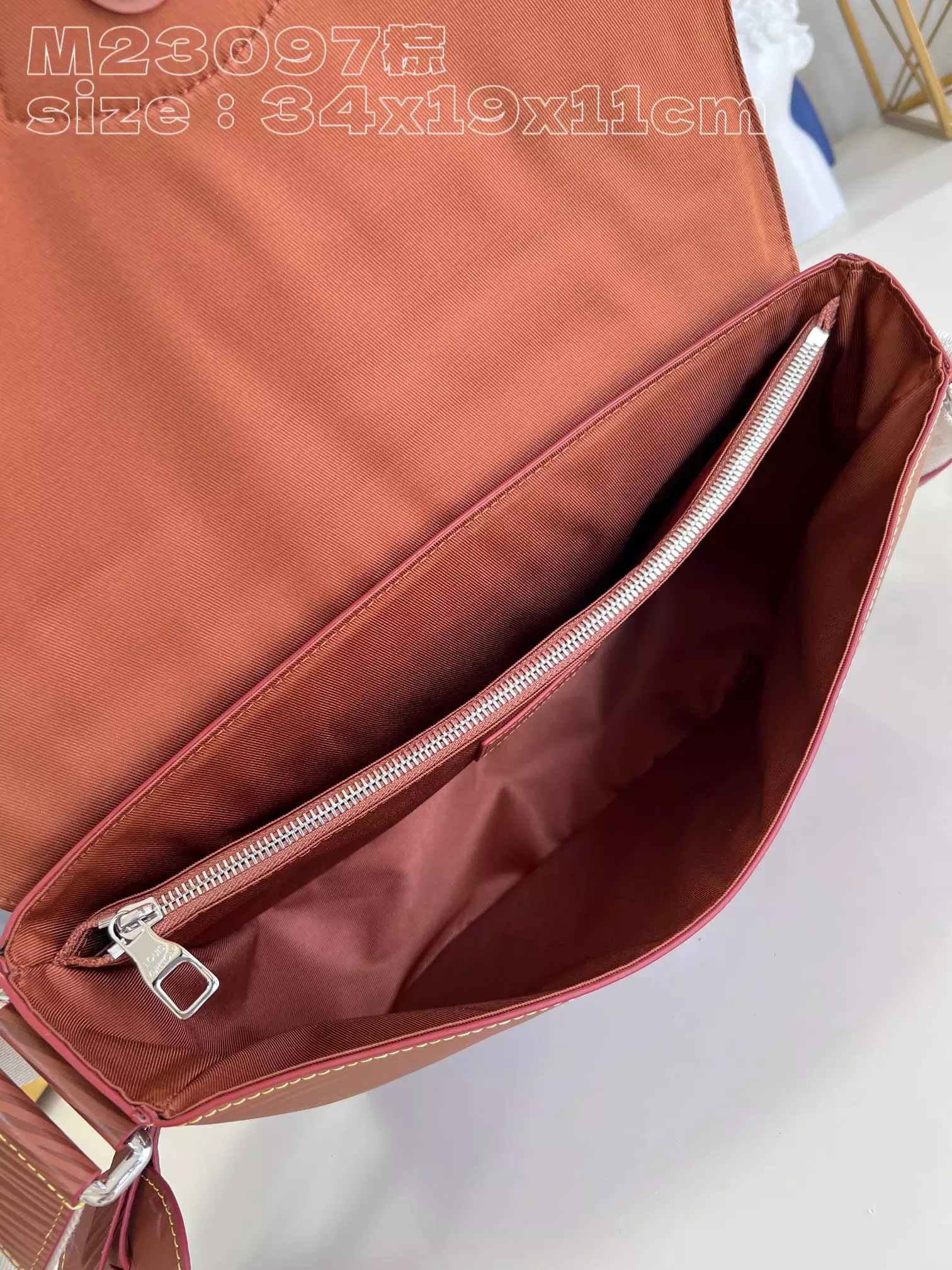 Montsouris Messenger Calf Cognac Leather Trim