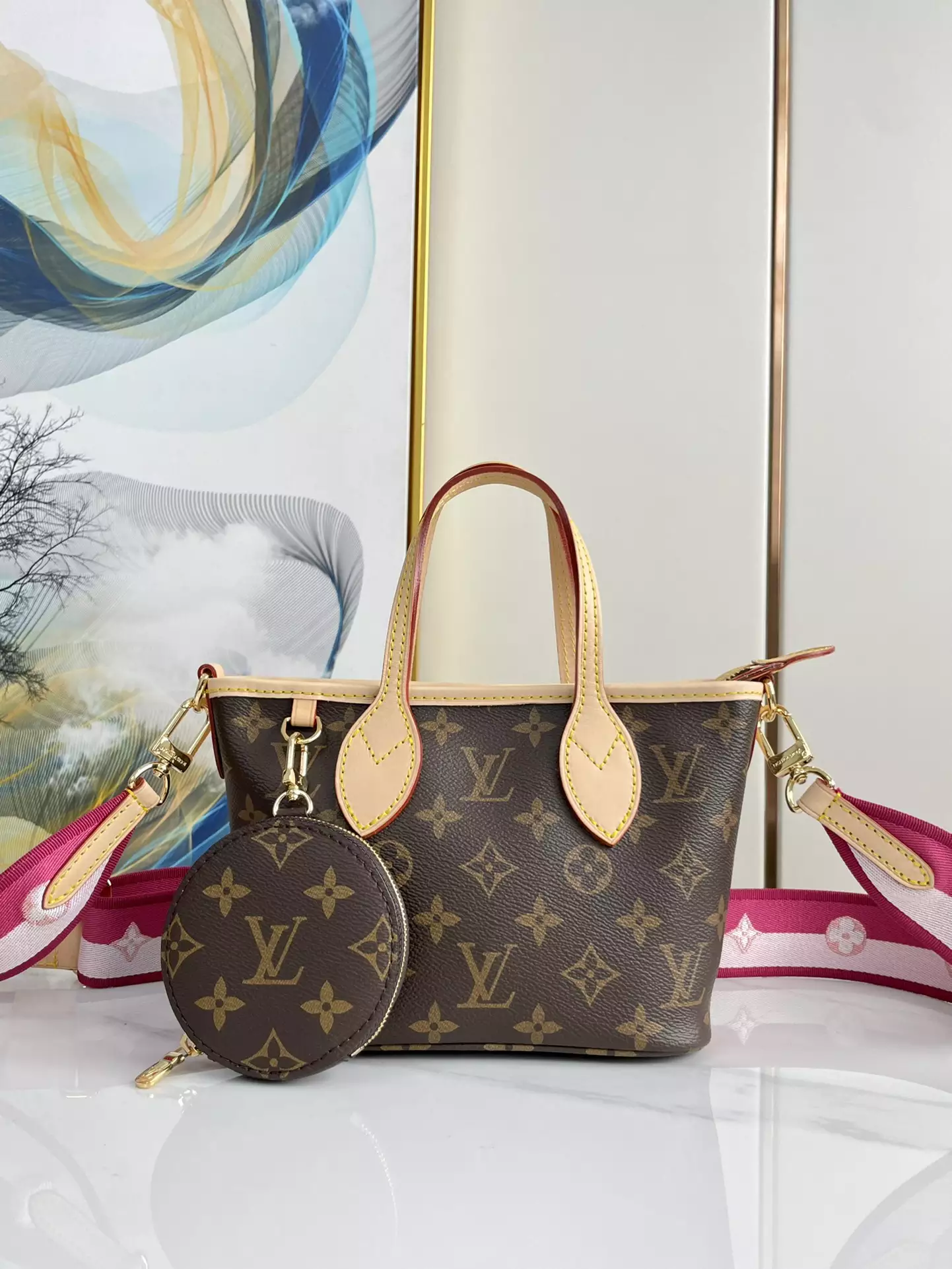 Neverfull BB Monogram Canvas in Rose Peony