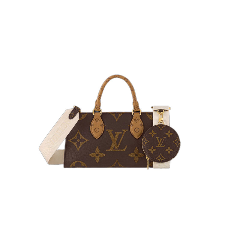 Onthego East West Monogram Reverse Brown Latte
