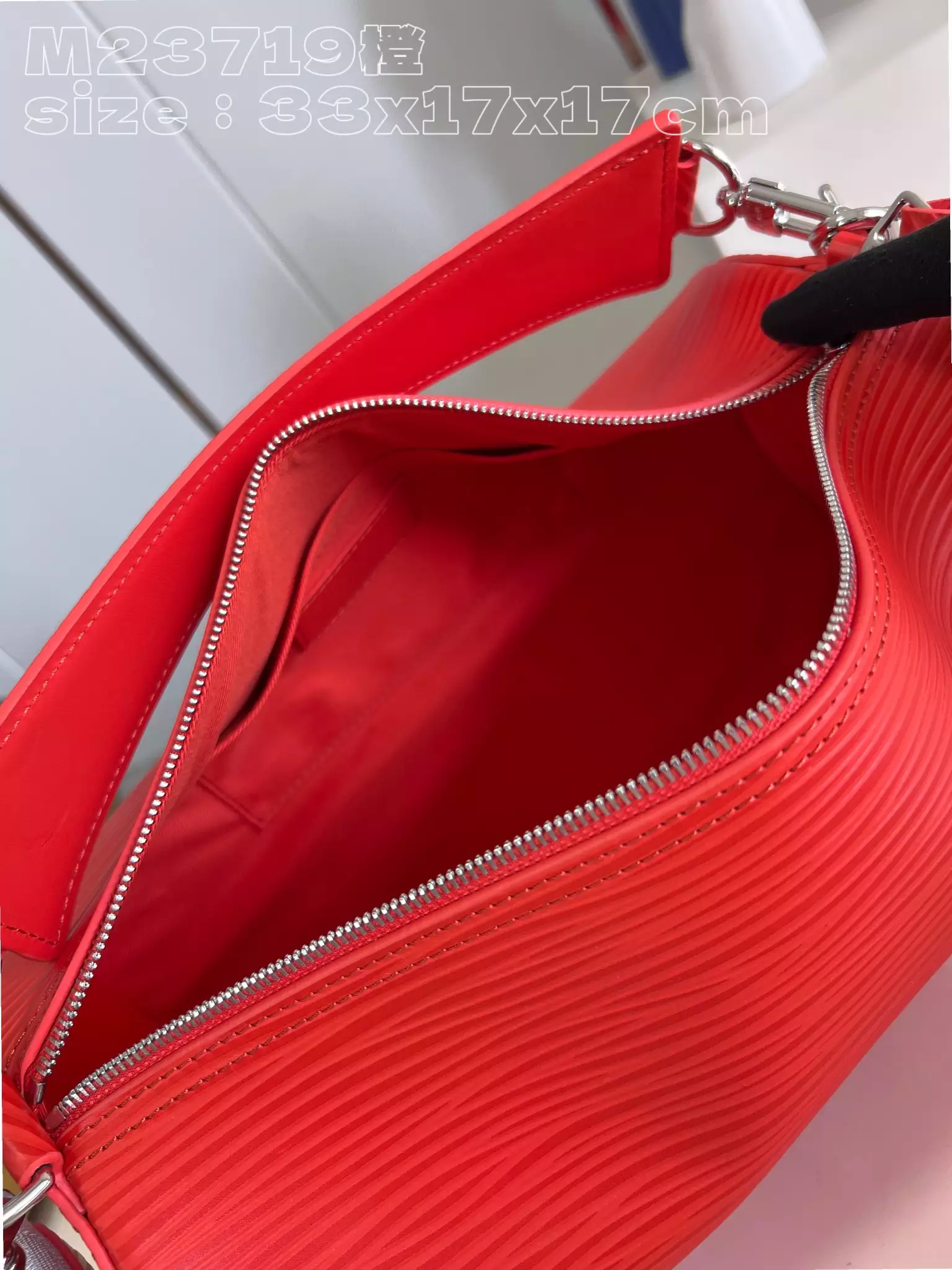 Soft Polochon MM Calf Red Leather Trim