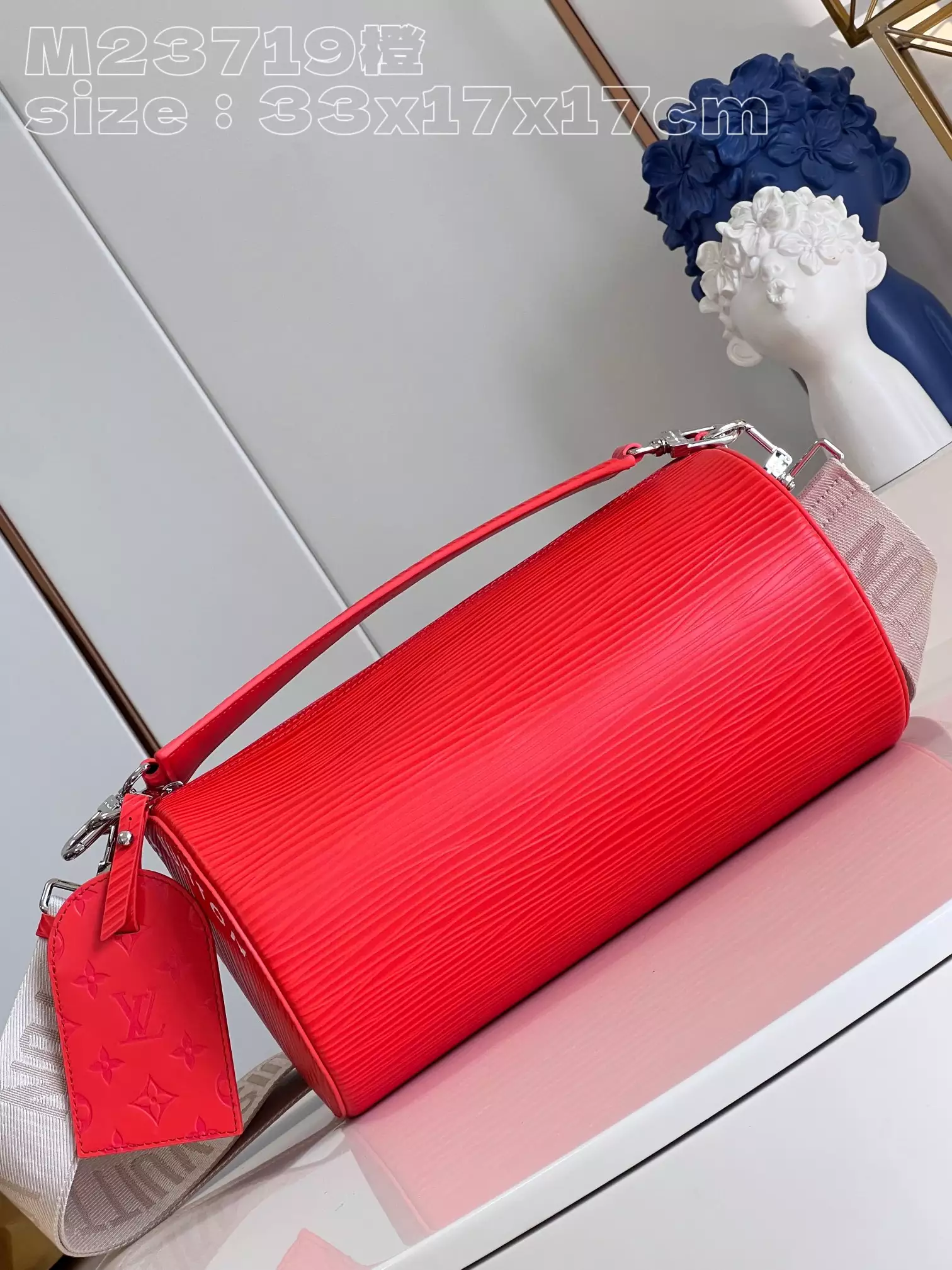 Soft Polochon MM Calf Red Leather Trim