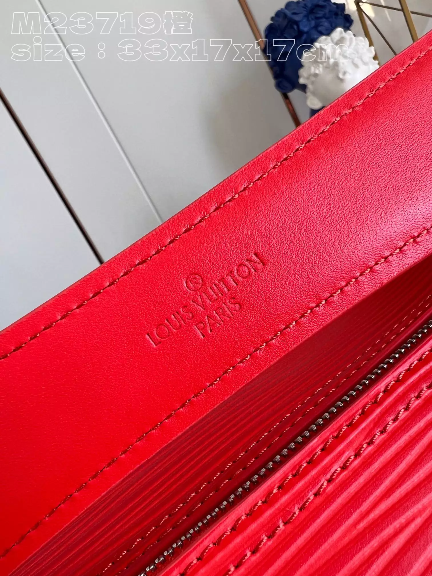 Soft Polochon MM Calf Red Leather Trim