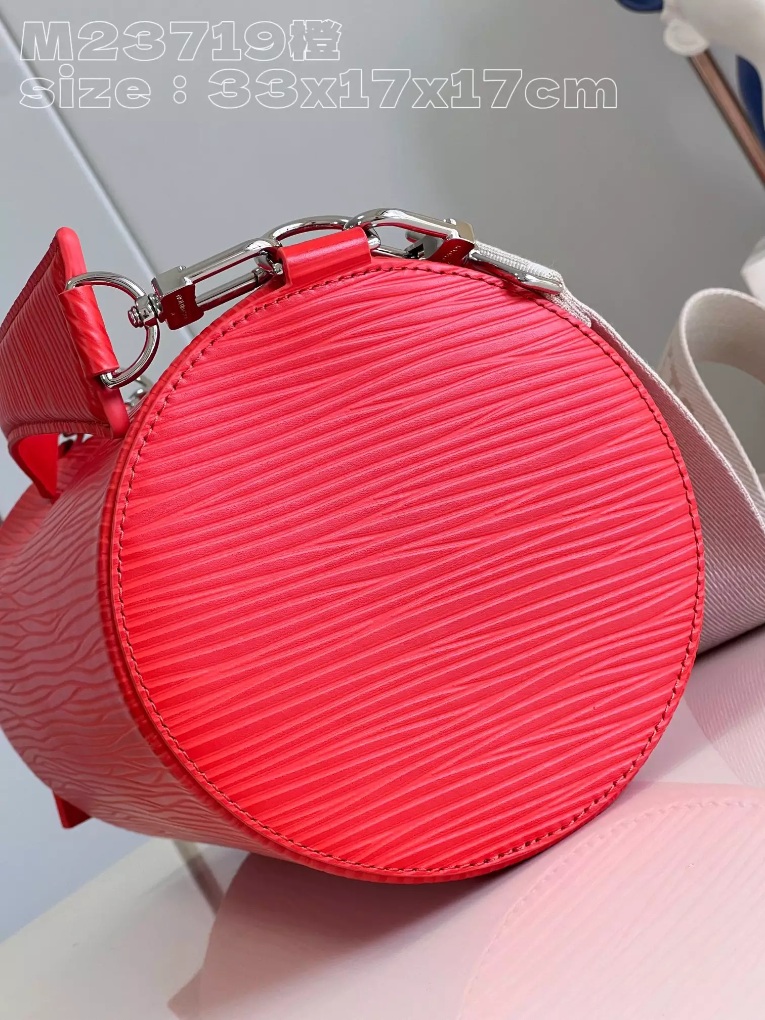 Soft Polochon MM Calf Red Leather Trim