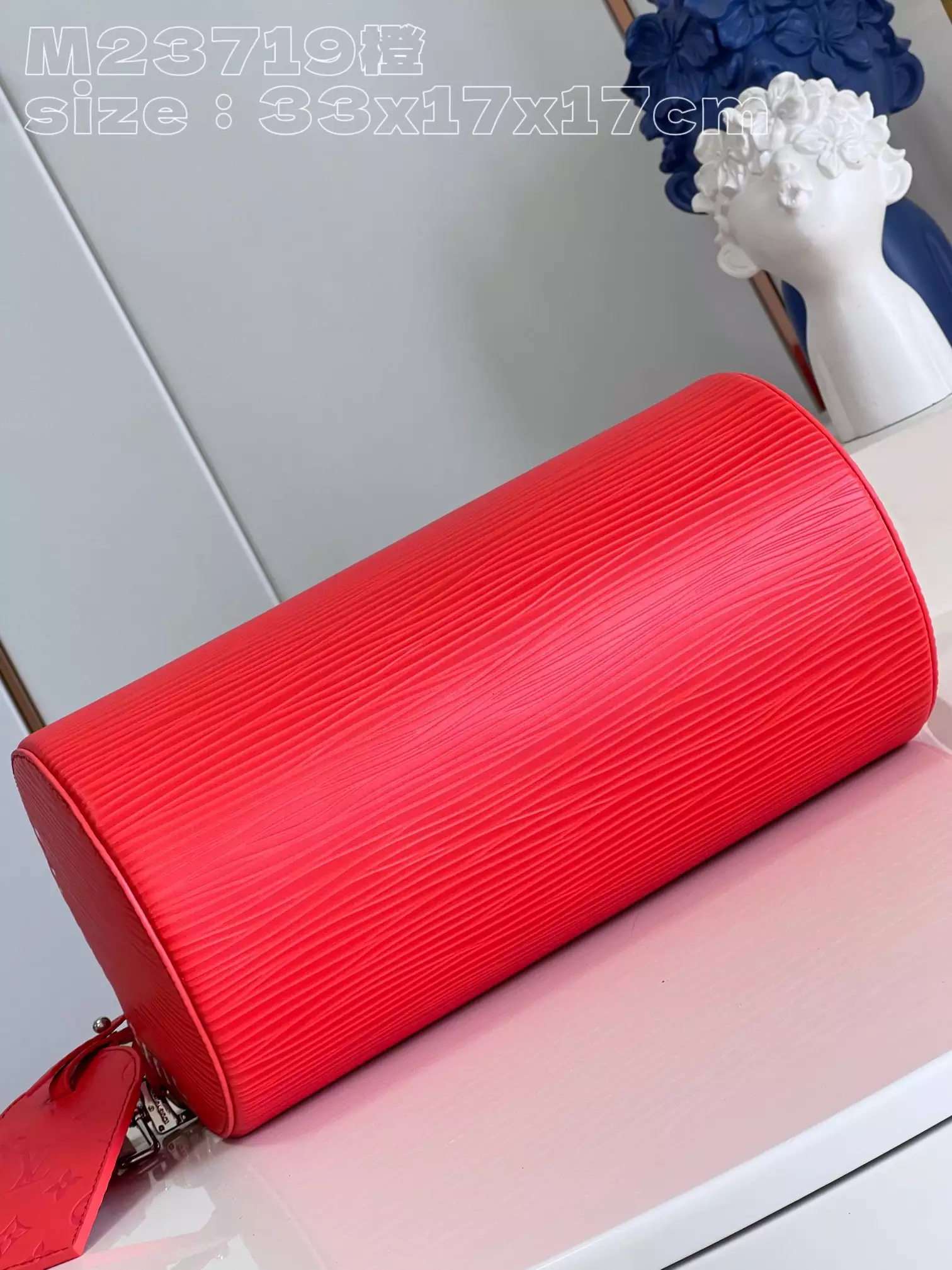 Soft Polochon MM Calf Red Leather Trim