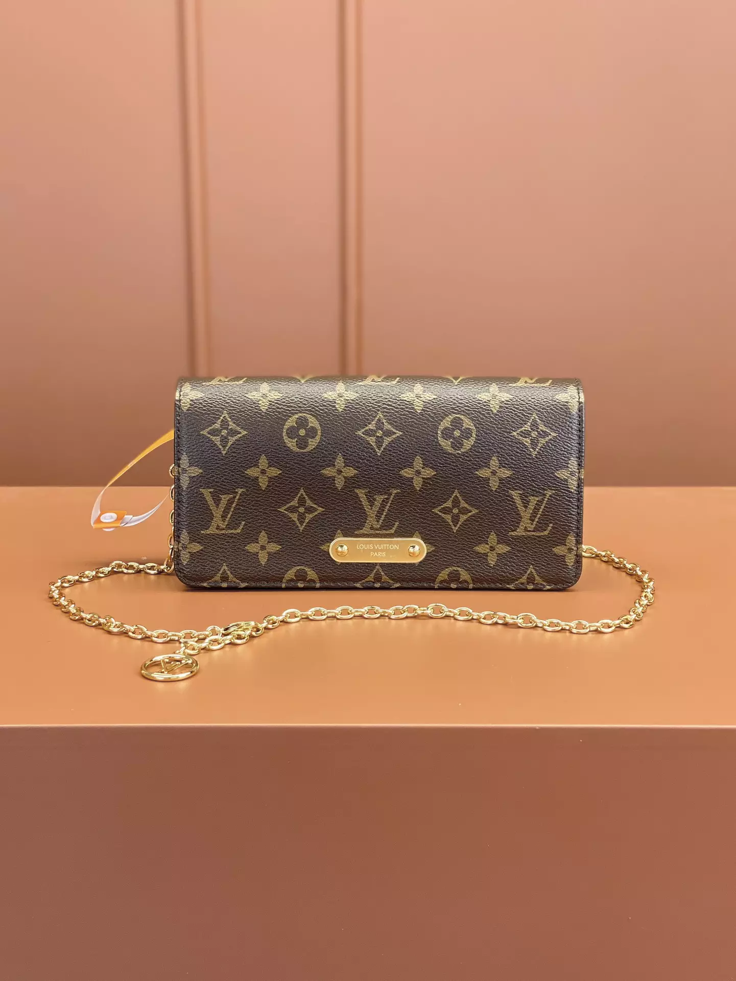 Lily Wallet On Chain Monogram Canvas Brown