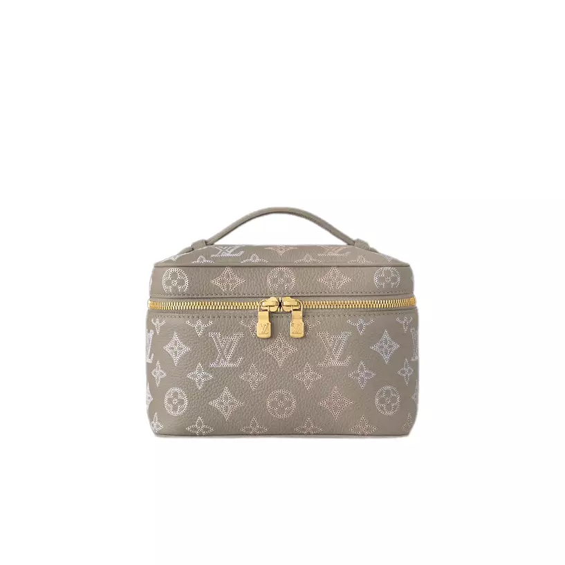 Nice Mini Vanity Case Gray Mahina Calfskin