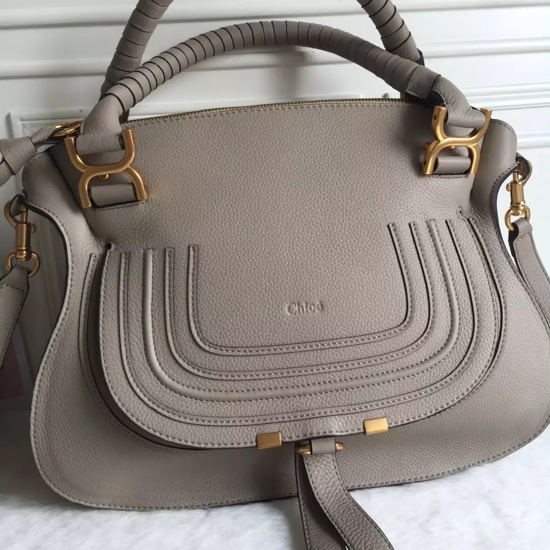 Chloé Marcie Cashmere Grey Double Carry Bag