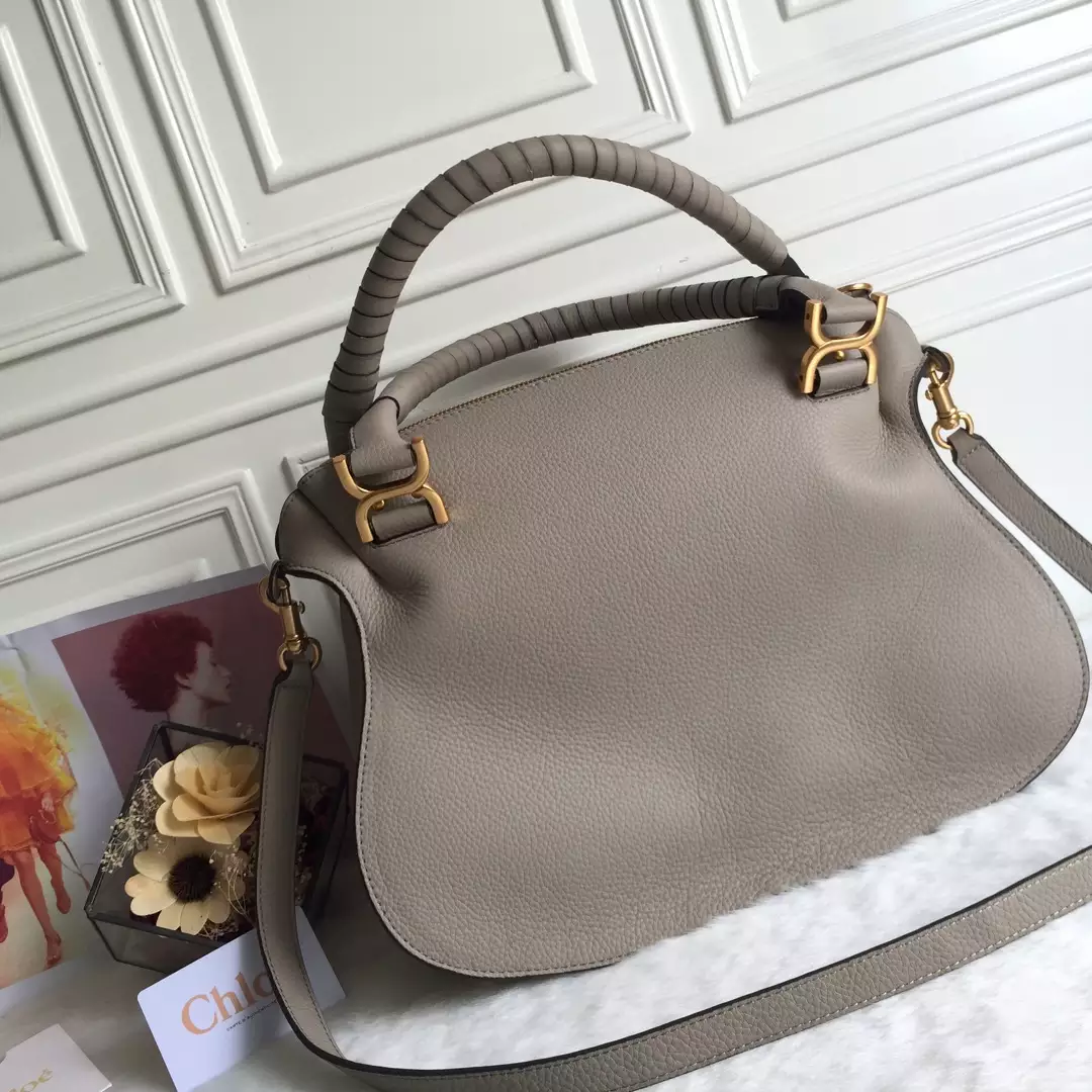 Chloé Marcie Cashmere Grey Double Carry Bag
