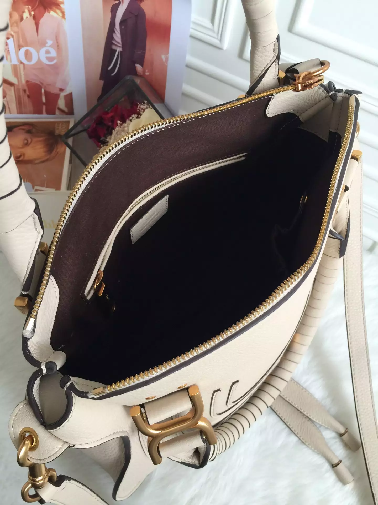 Chloé Marcie Nomad Beige Double Carry Bag