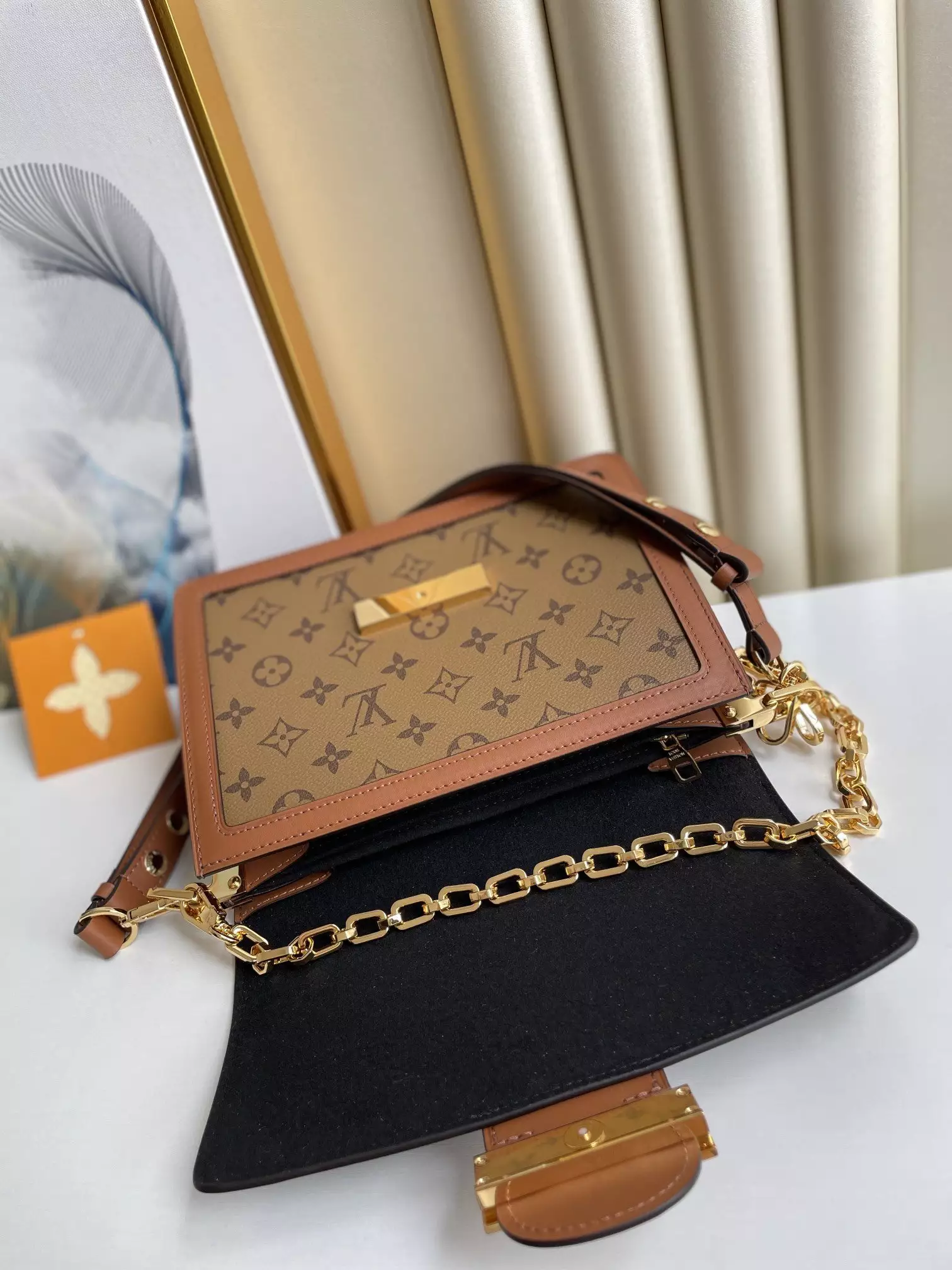 Dauphine MM Monogram and Monogram Reverse Coated Canvas