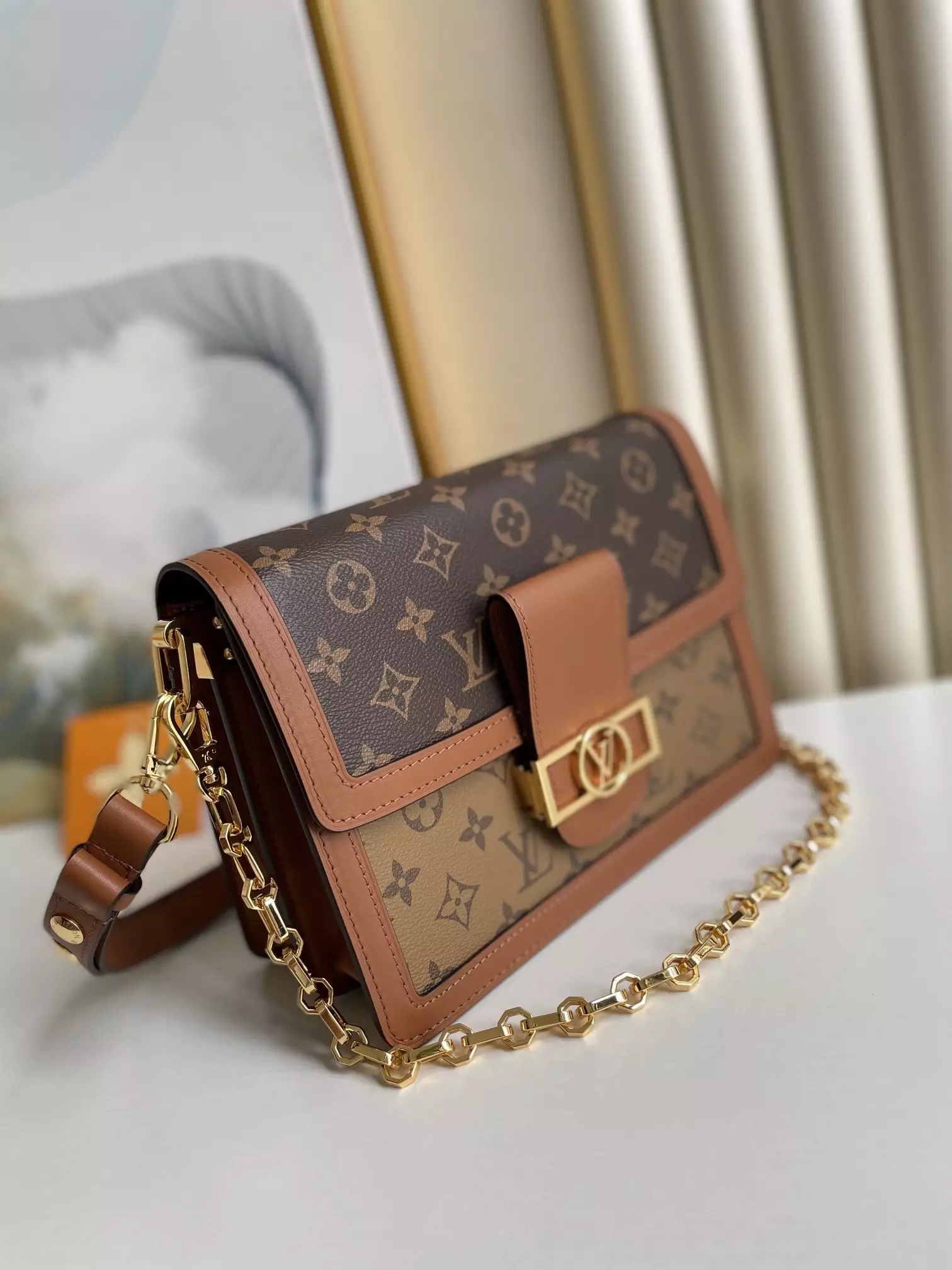 Dauphine MM Monogram and Monogram Reverse Coated Canvas