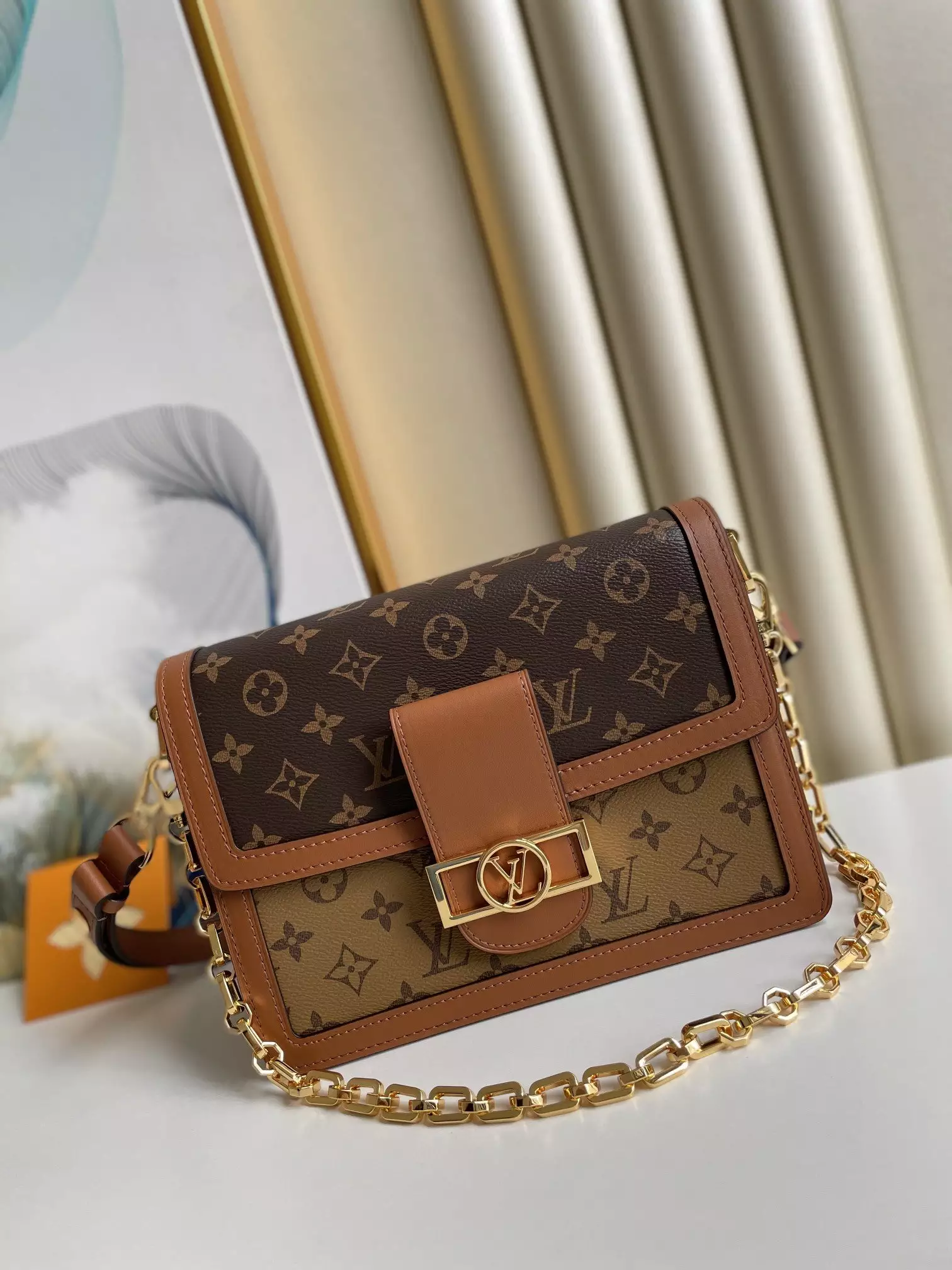 Dauphine MM Monogram and Monogram Reverse Coated Canvas