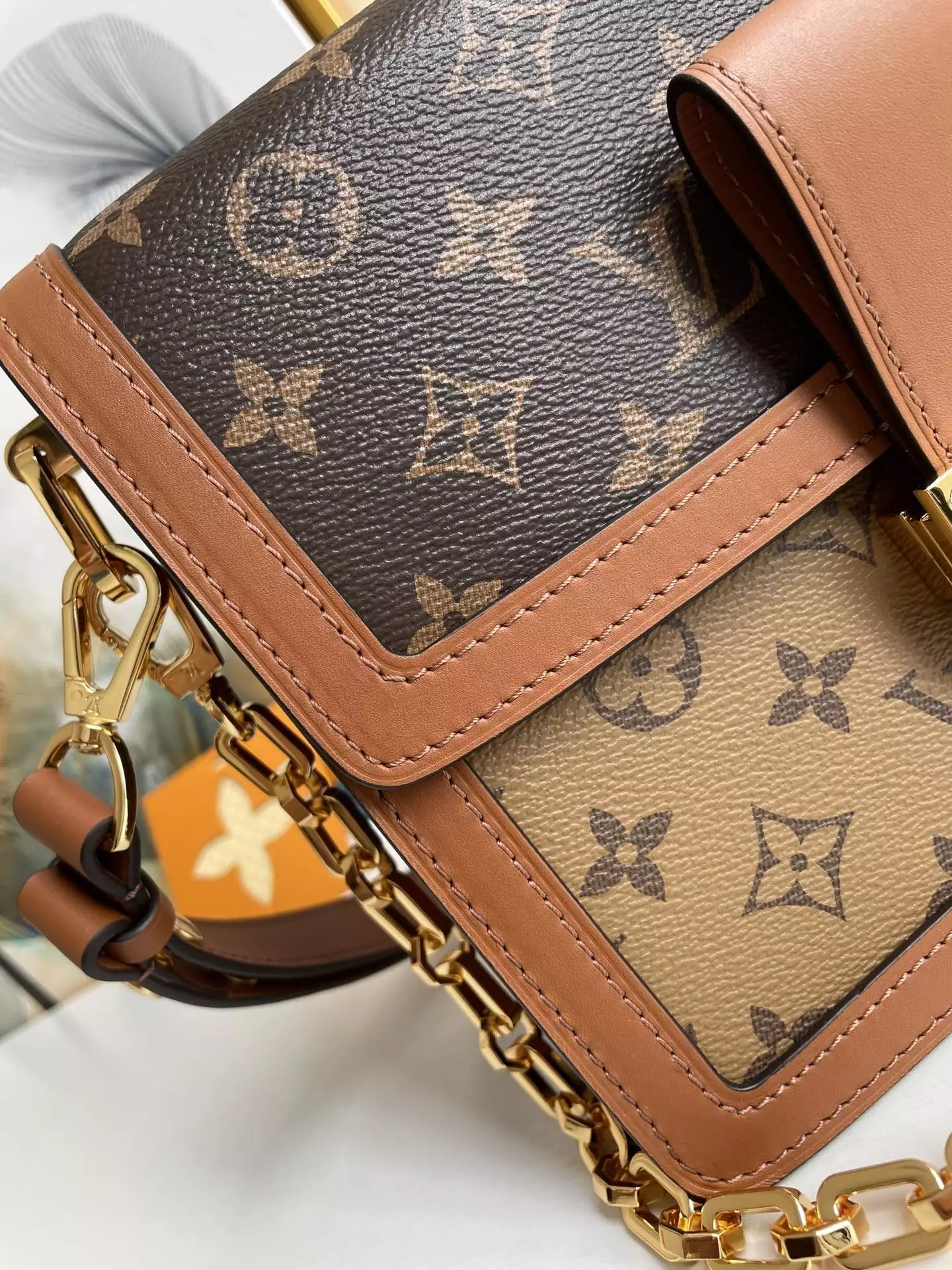 Dauphine MM Monogram and Monogram Reverse Coated Canvas