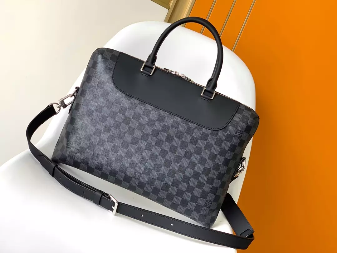 Day Briefcase Porte-Documents Jour Toile Damier Graphite