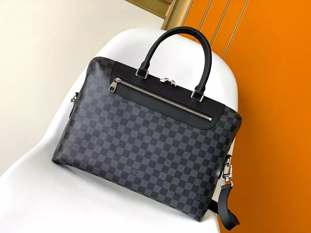 Day Briefcase Porte-Documents Jour Toile Damier Graphite